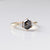 Hexagon Cut Black Diamond Ring quarter side detail view
