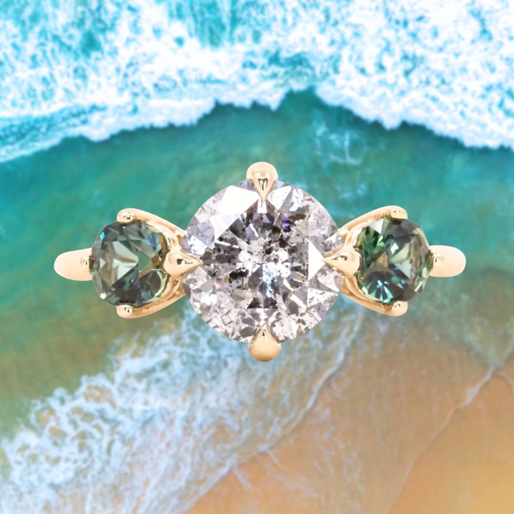 1.78ct Round Brilliant <br><b> Anueva Jewelry </b>| Three Stone Ring