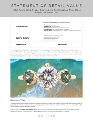 1.78ct Round Brilliant <br><b> Anueva Jewelry </b>| Three Stone Ring