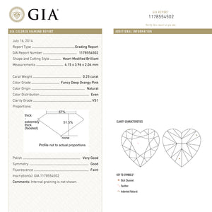 0.23ct 4.15x3.96x2.04mm GIA VS1 Fancy Deep Orangy Pink Heart Brilliant 🇦🇺 24121-01