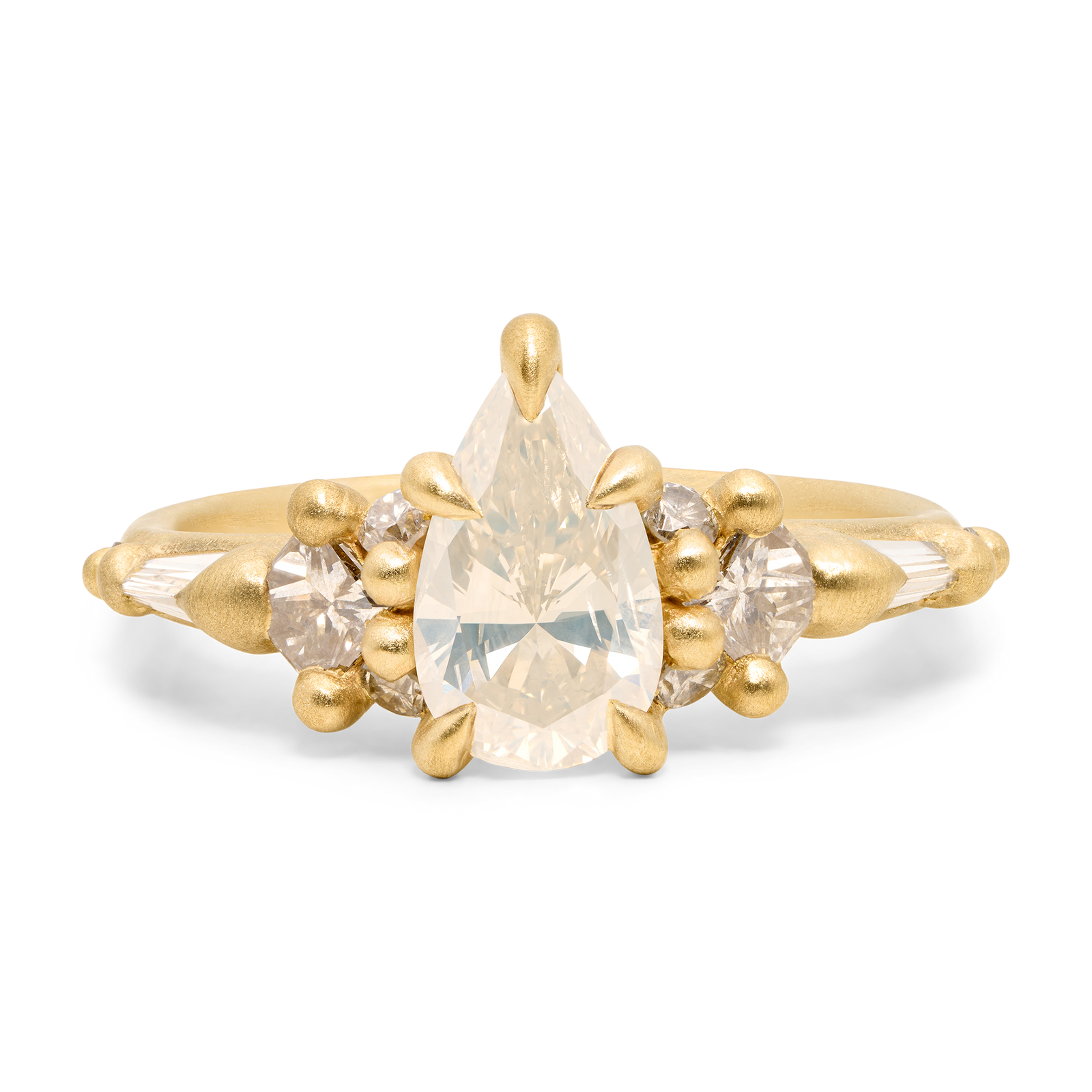 1.07ct Pear Fancy White Brilliant >br><b> Polly Wales </b>| Frosty Lake Ring