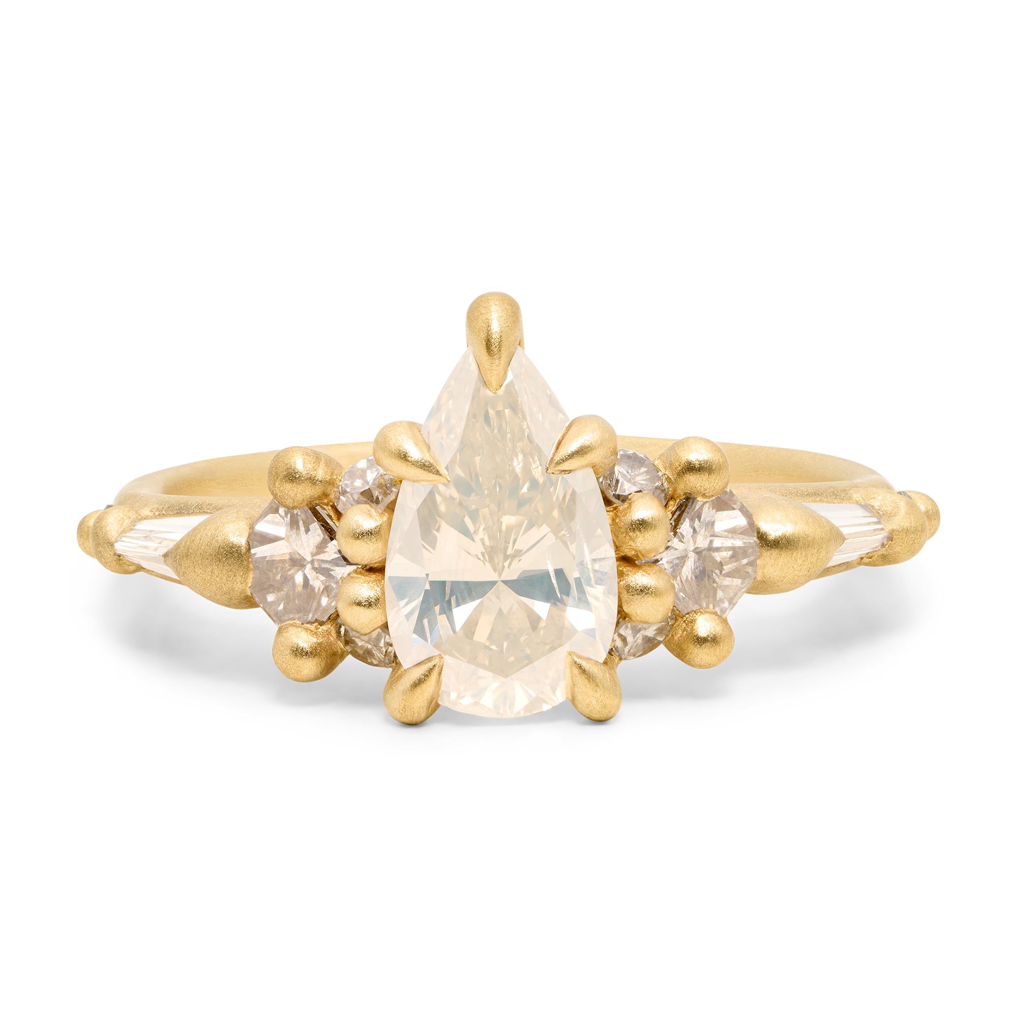 1.07ct Pear Fancy White Brilliant >br><b> Polly Wales </b>| Frosty Lake Ring