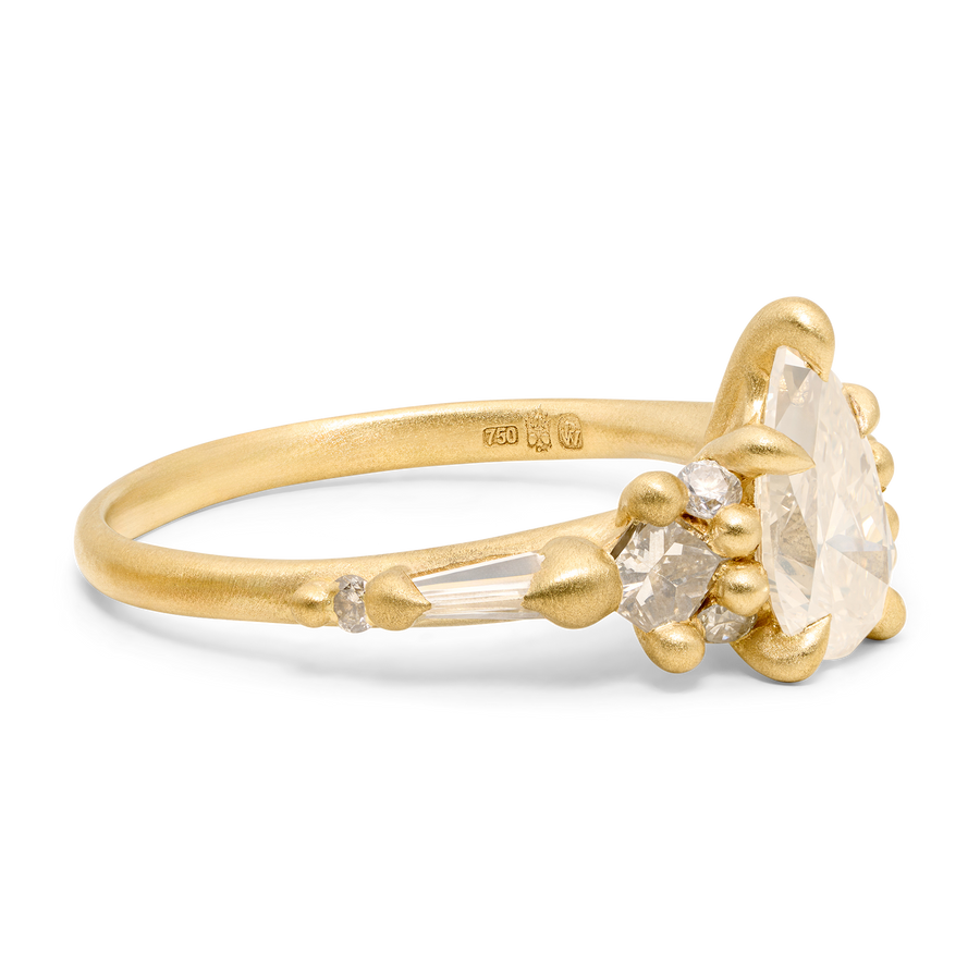 1.07ct Pear Fancy White Brilliant >br><b> Polly Wales </b>| Frosty Lake Ring