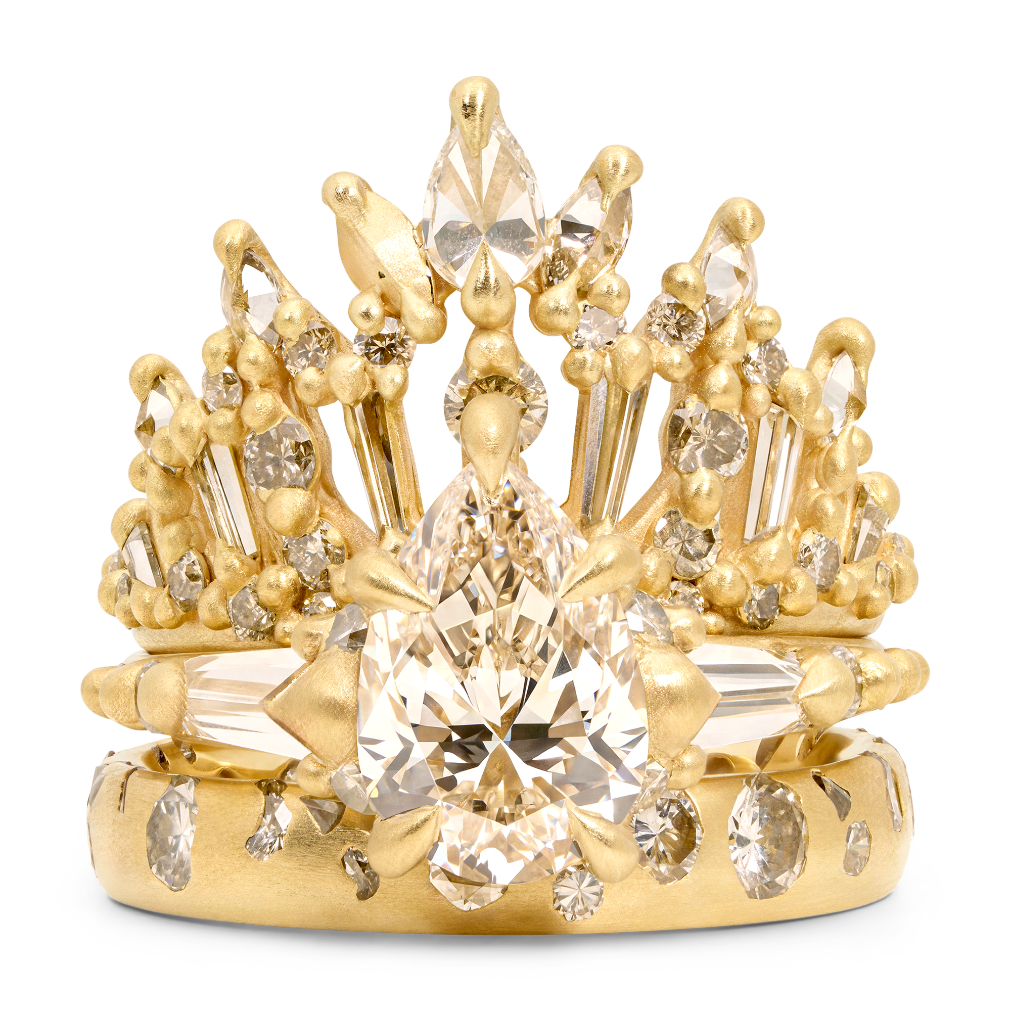 1.53ct Pear Brilliant <br><b>Polly Wales</b> | Champagne Diamond Jadis Ring