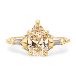 1.53ct Pear Brilliant <br><b>Polly Wales</b> | Champagne Diamond Jadis Ring