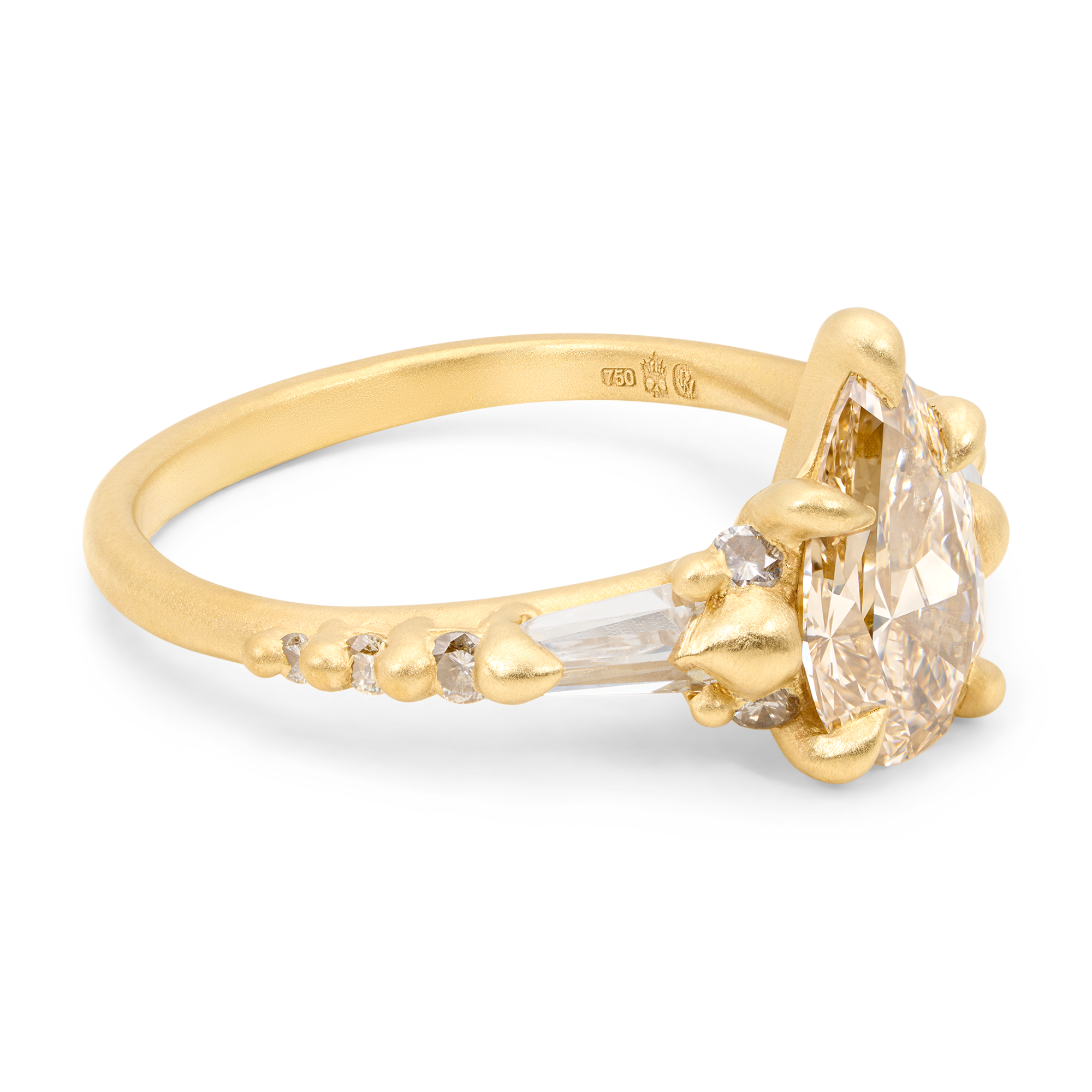 1.53ct Pear Brilliant <br><b>Polly Wales</b> | Champagne Diamond Jadis Ring