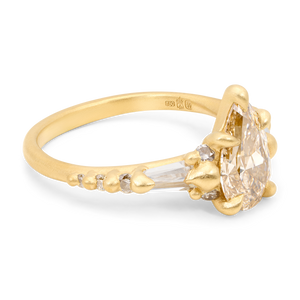 1.53ct Pear Brilliant <br><b>Polly Wales</b> | Champagne Diamond Jadis Ring