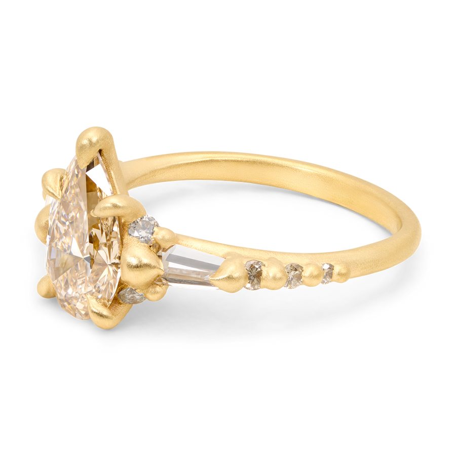 1.53ct Pear Brilliant <br><b>Polly Wales</b> | Champagne Diamond Jadis Ring