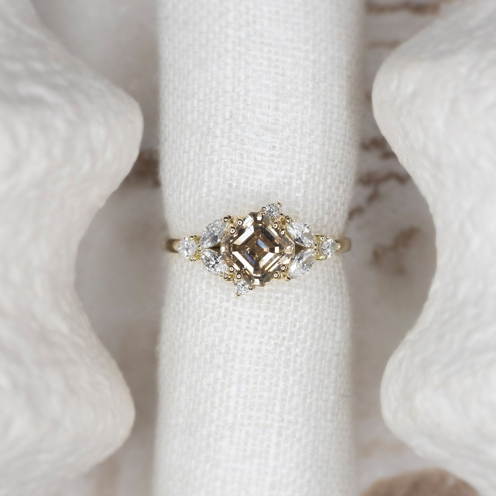 1.21ct Champagne Diamond Star's Keeping Ring - Lelya - bespoke engagement and wedding rings made in Scotland, UK