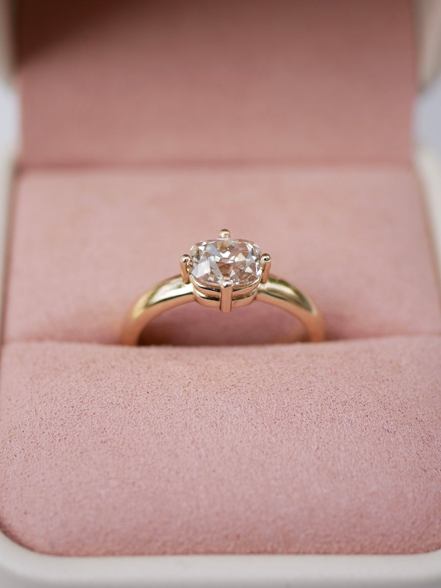 1.07ct Modern Antique Old Mine Cut <br><b> Emily Warden Designs</b> | East West Cushion Ring