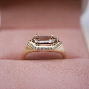 Hexagon Hidden Halo Signet