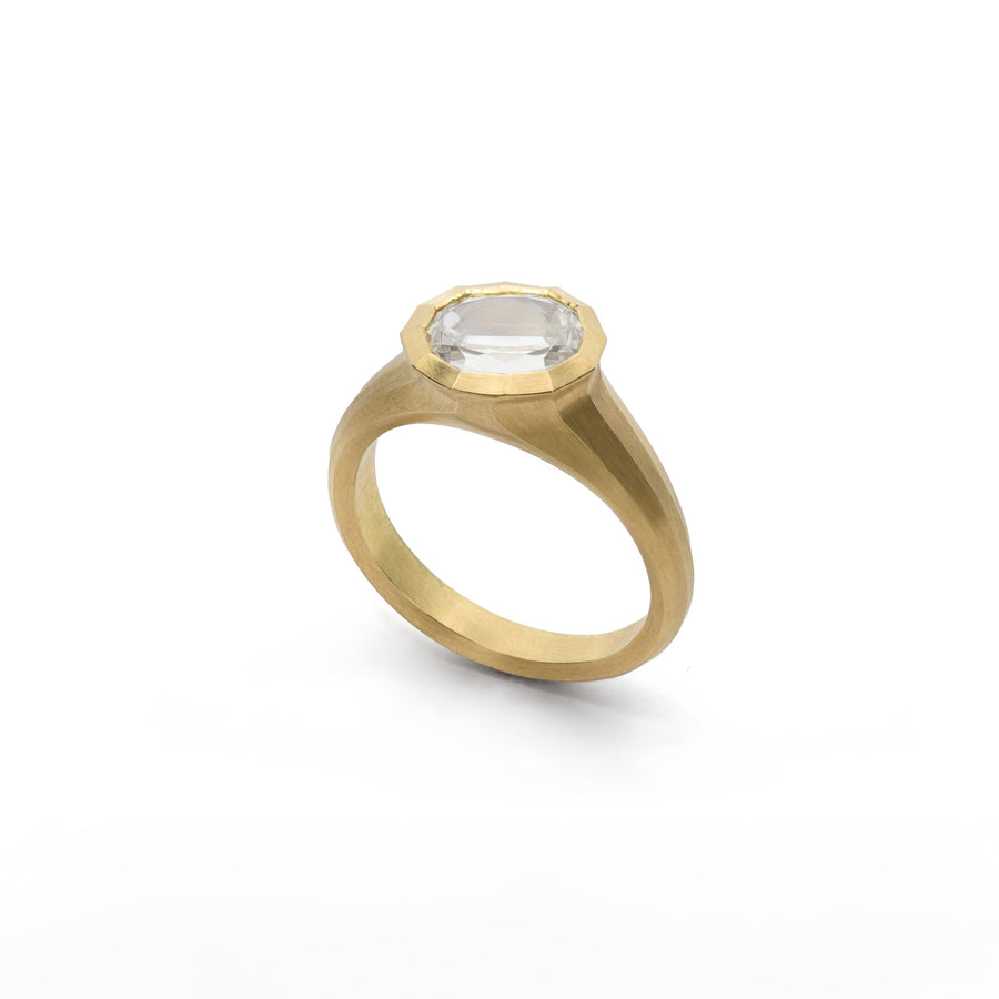 McCaul | Faceted Arris Ring <br> 1.01ct Oval Brilliant