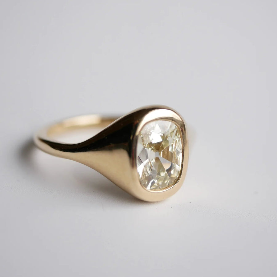 1.02ct Modern Antique Old Mine Cut <br><b> Emily Warden Designs <b>| Elongated Signet Ring
