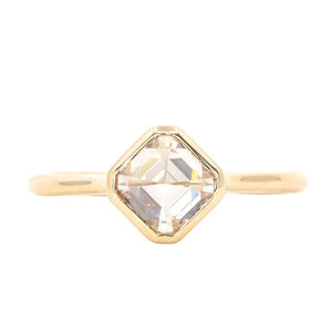 1.33ct Asscher cut Diamond in 14k Yellow Gold Contemporary Bezel Setting