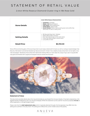 2.44ct Round Rosecut <br><b> Anueva Jewelry </b>| Diamond Cluster Ring