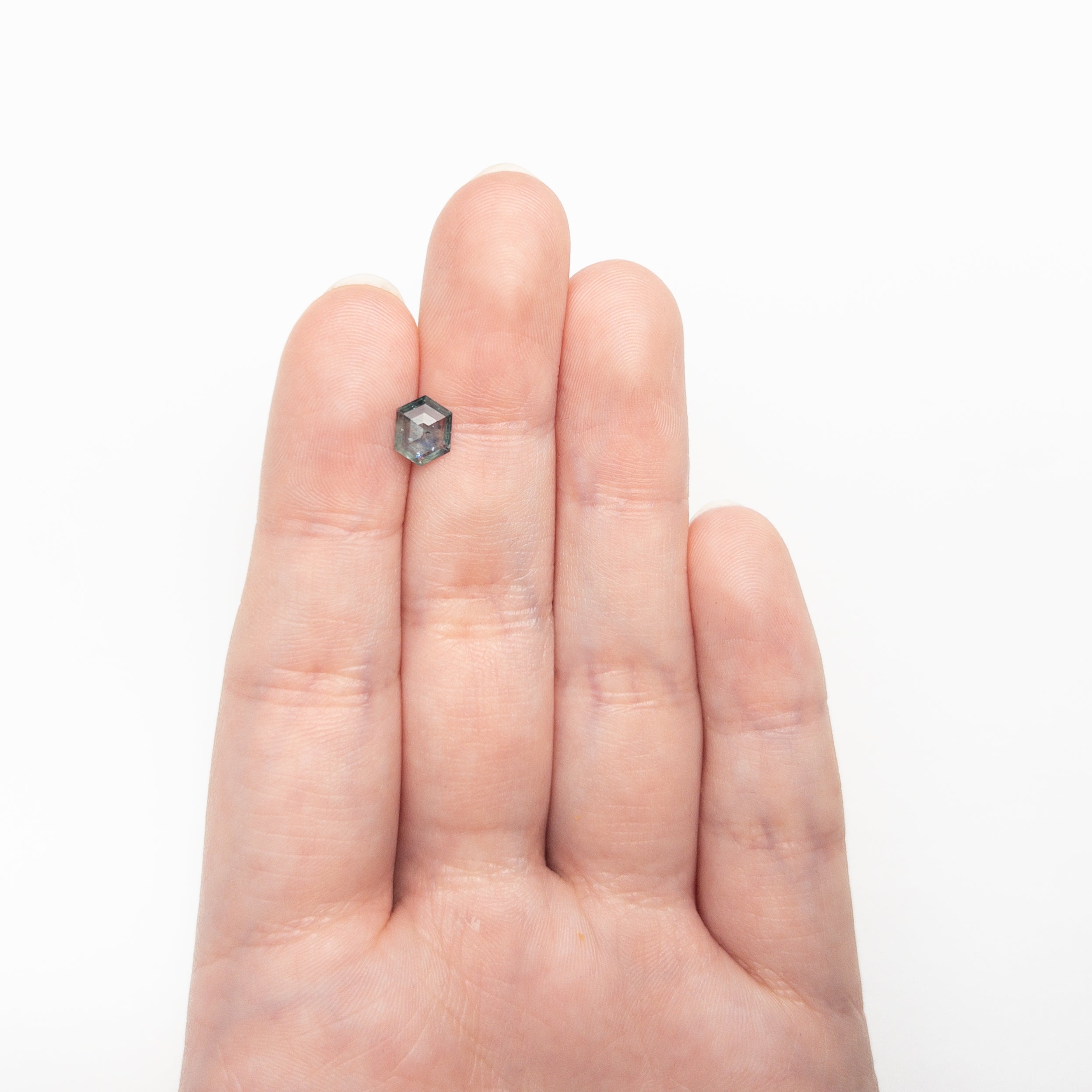 0.95ct 7.55x5.91x2.30mm Hexagon Rosecut Sapphire 22266-48