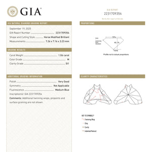 1.06ct 7.26x7.16x3.23mm GIA SI1 M Horse Brilliant 27222-01