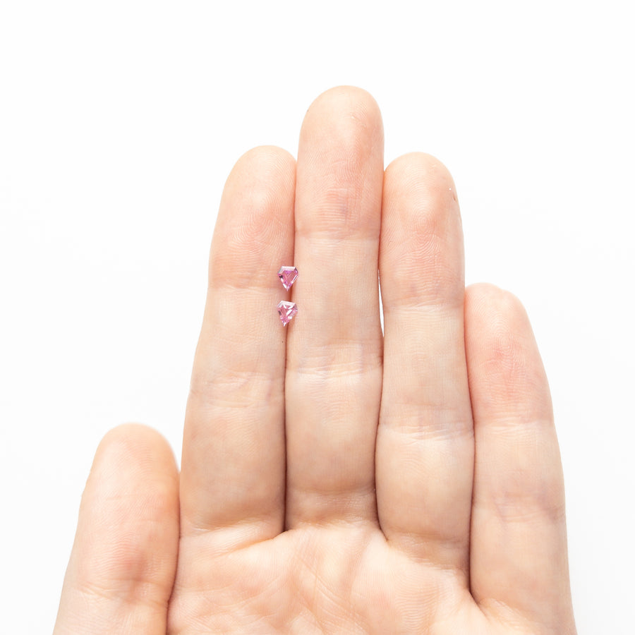 0.23cttw 2pc 3.98x3.48x1.40mm 3.99x3.49x1.39mm Shield Step Cut Sapphire Matching Pair 22771-01