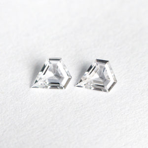 0.23cttw 2pc 3.99x3.50x1.39mm 3.98x3.46x1.37mm Shield Step Cut Sapphire Matching Pair 22795-01