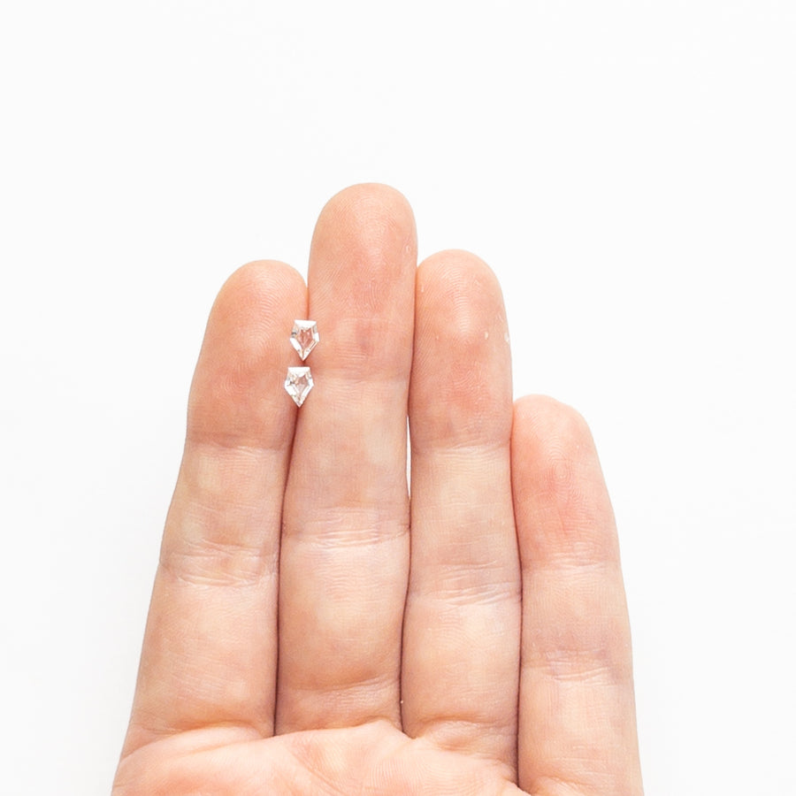 0.38cttw 2pc 4.97x3.50x1.64mm 4.96x3.47x1.56mm Shield Step Cut Sapphire Matching Pair 22801-01