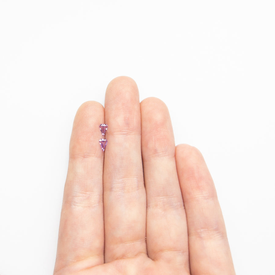 0.29cttw 2pc 5.05x3.50x1.43mm 5.02x3.49x1.40mm Shield Step Cut Sapphire Matching Pair 23392-01