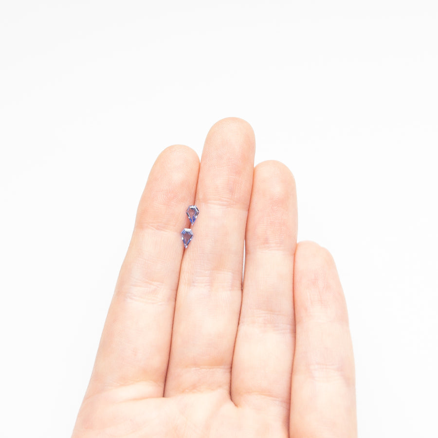 0.30cttw 2pc 5.01x3.51x1.45mm 5.00x3.49x1.44mm Shield Step Cut Sapphire Matching Pair 23401-01