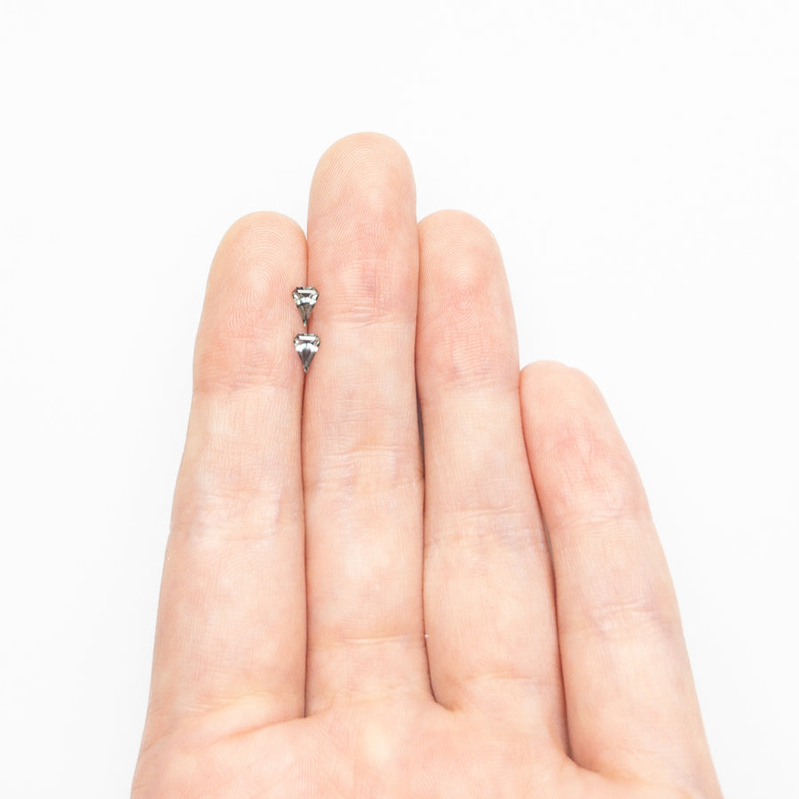 0.35cttw 2pc 4.98x3.49x1.87mm 4.99x3.50x1.89mm Shield Step Cut Sapphire Matching Pair 23403-01