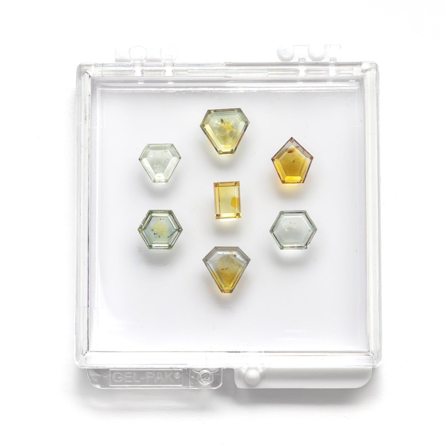 11.63cttw 7pc Geometric Portrait Cut Sapphire Parcel 23427-00