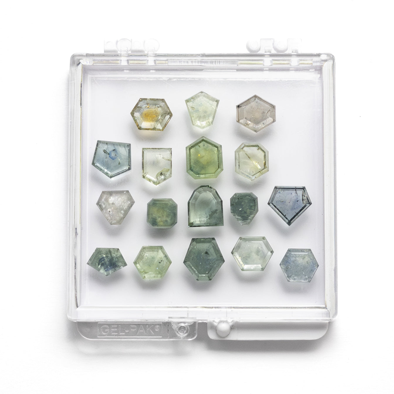 30.21cttw 17pc Geometric Portrait Cut Sapphire Parcel 23469-00