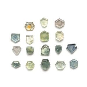30.21cttw 17pc Geometric Portrait Cut Sapphire Parcel 23469-00