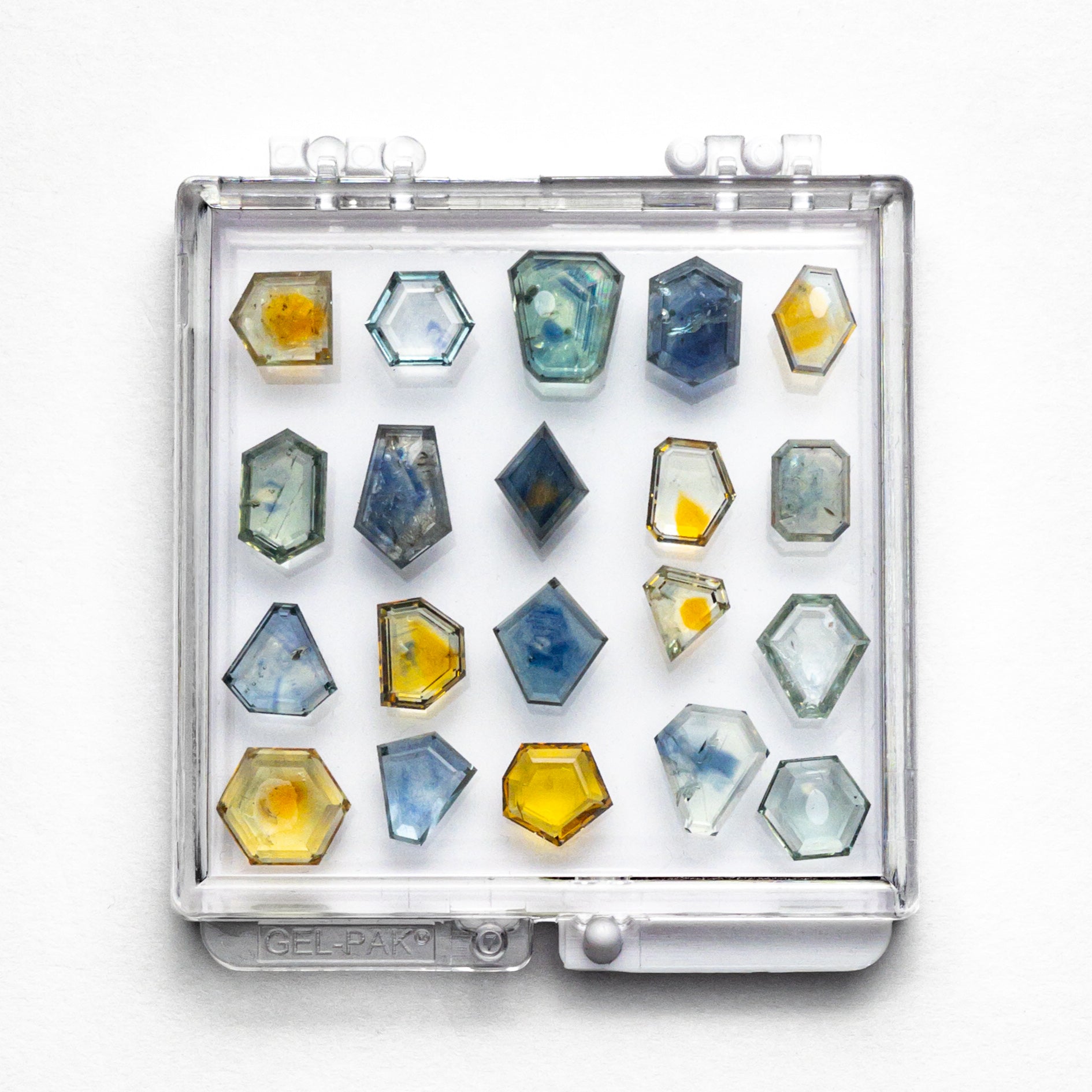 38.85cttw 20pc Geometric Portrait Cut Sapphire Parcel 23469-21