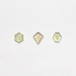 4.55cttw 3pc Geometric Portrait Cut Sapphire Parcel 23469-22