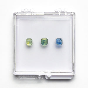 4.33cttw 3pc Cut Corner Rectangle Portrait Cut Sapphire Parcel 23469-23