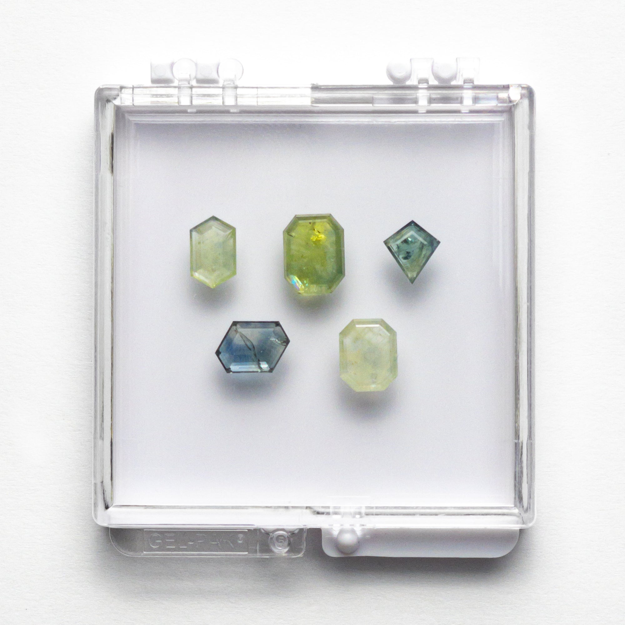 9.03cttw 5pc Geometric Portrait Cut Sapphire Parcel 23469-25