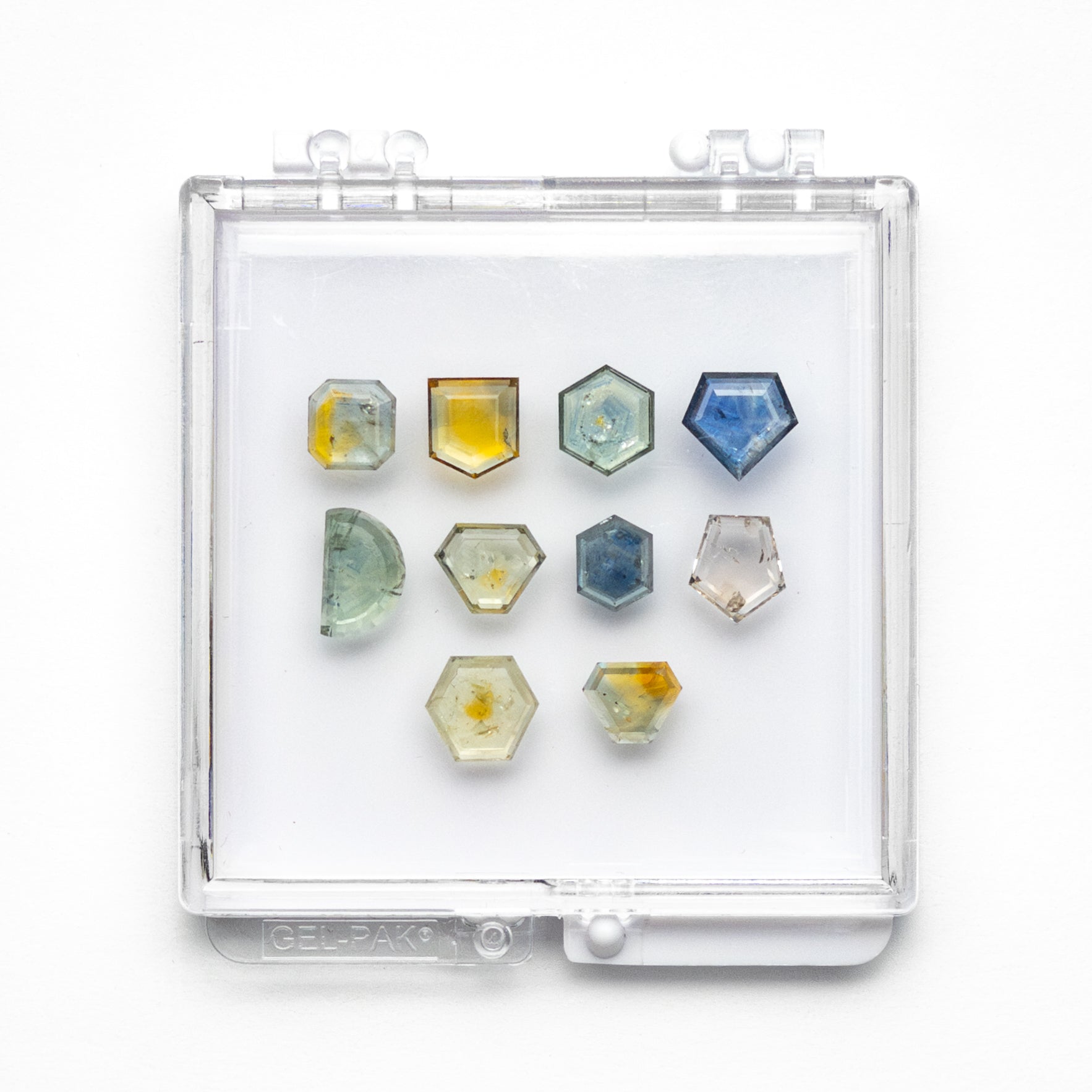 15.62cttw 10pc Geometric Portrait Cut Sapphire Parcel 23474-17