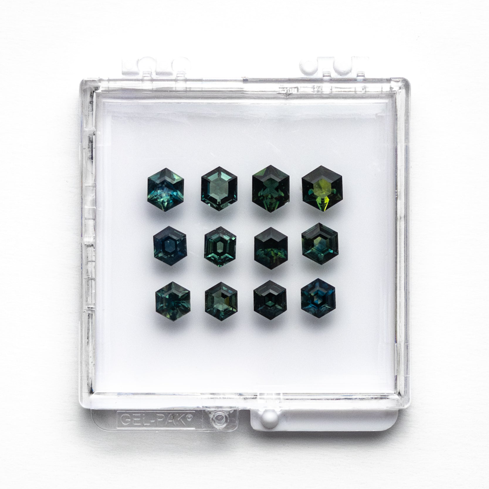 12.94cttw 12pc12.94cttw 12pc Hexagon Step Cut Sapphire Parcel 23498-00