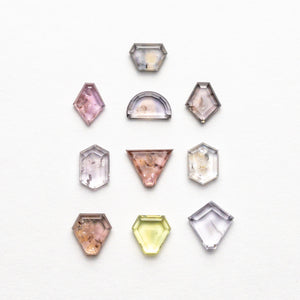 16.22cttw 10pc Geometric Portrait Cut Sapphire Parcel 23665-00