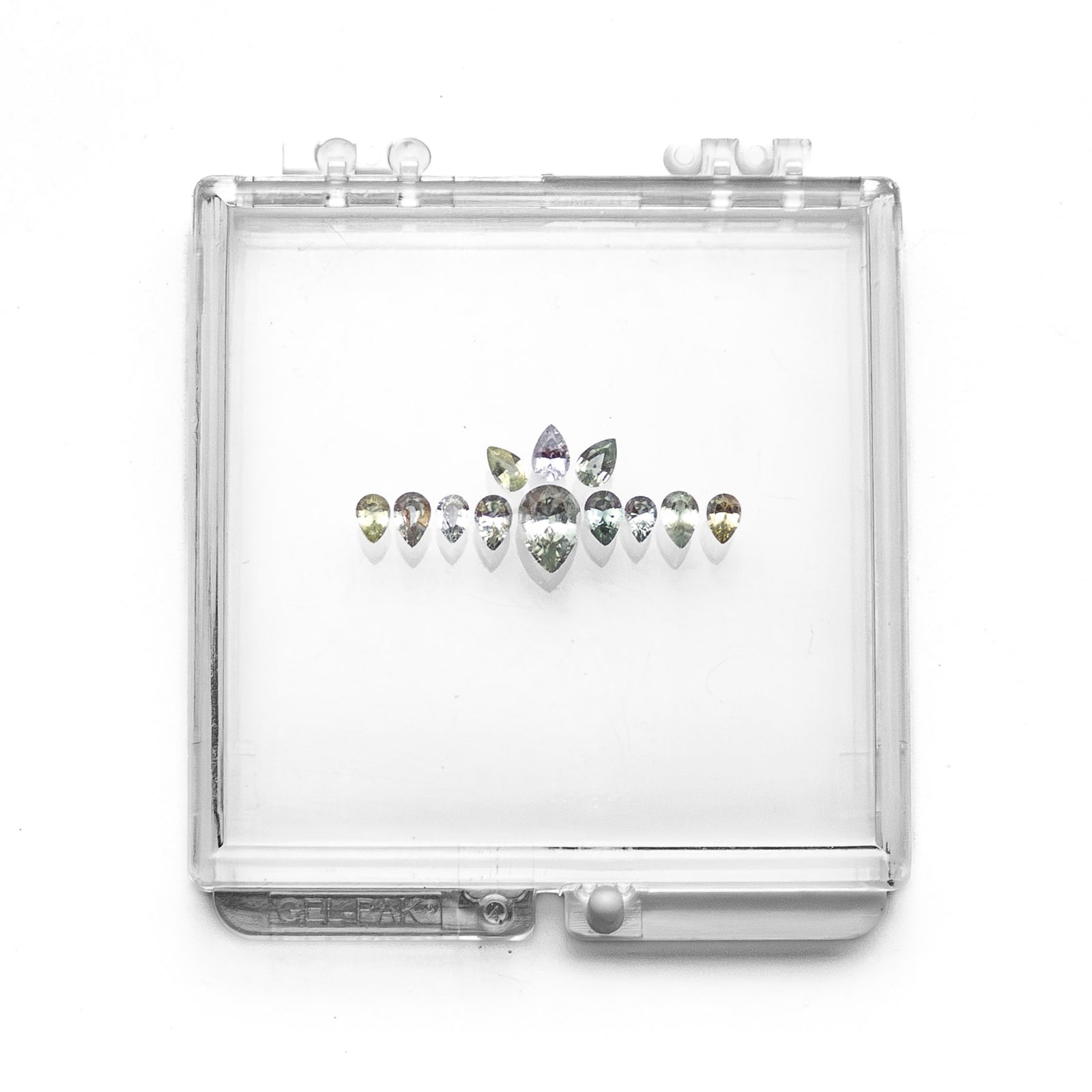 OFFLINE PARCEL 2.14cttw 12pc Pear Brilliant Sapphire Parcel 23666-10