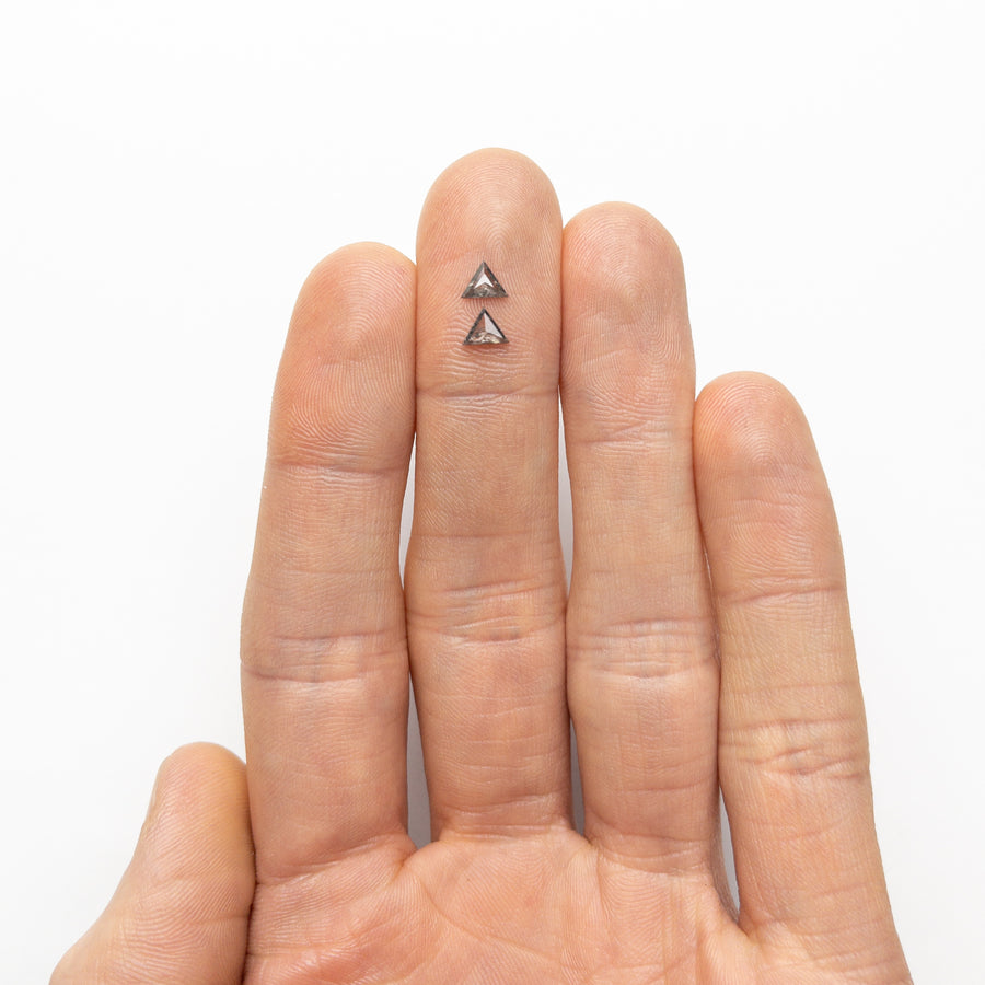 0.39cttw 2pc 5.35x4.17x1.54mm 5.39x4.25x1.20mm Triangle Rosecut Matching Pair 24452-01