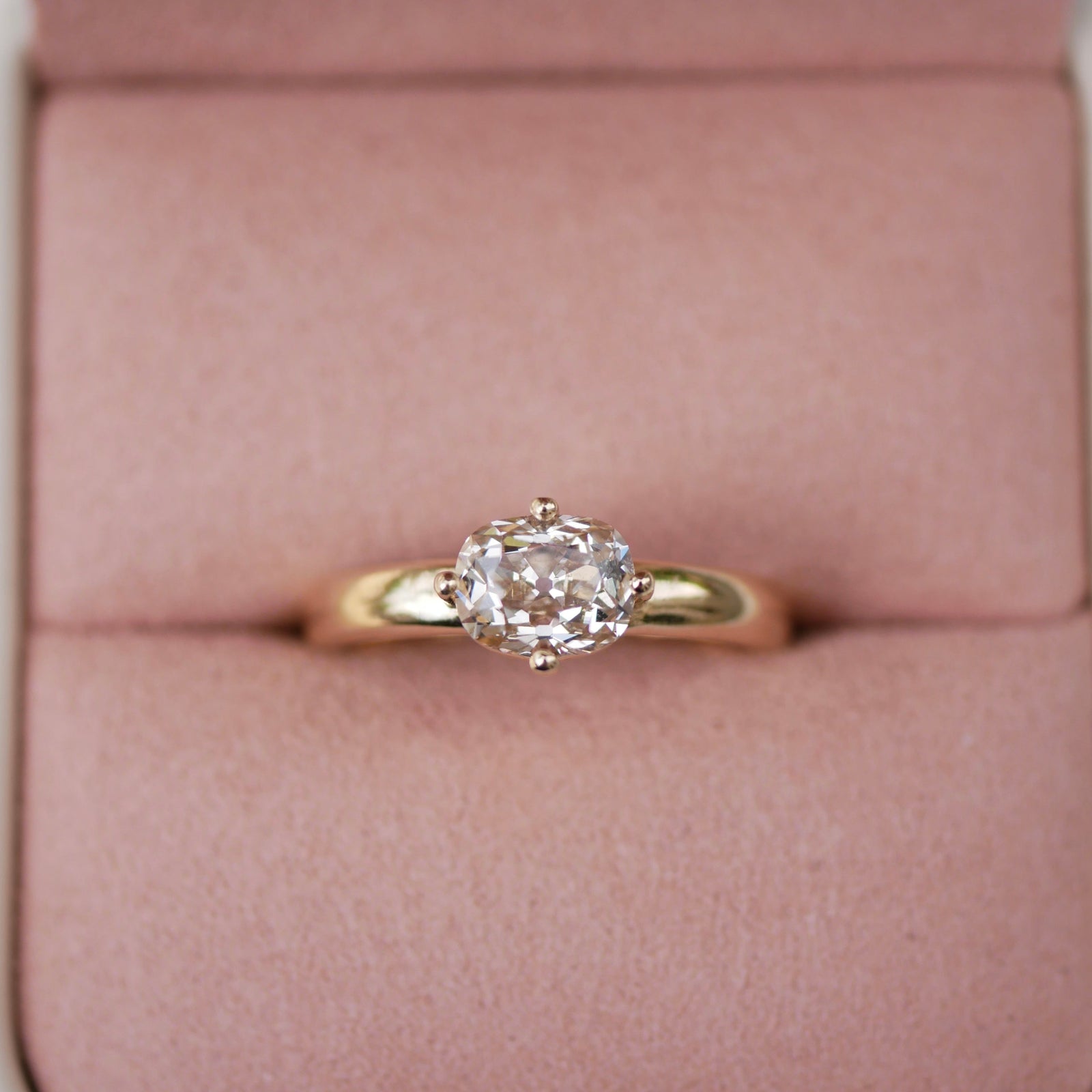1.07ct Modern Antique Old Mine Cut <br><b> Emily Warden Designs</b> | East West Cushion Ring
