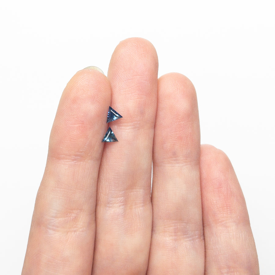 0.43cttw 2pc 4.08x4.01x2.19mm 4.04x3.99x2.25mm Triangle Step Cut Matching Pair Sapphire 26132-03