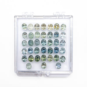 OFFLINE PARCEL 31.70cttw 39pc 6x5mm Oval Brilliant Sapphire Parcel 26158-04
