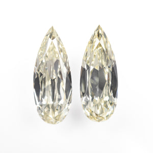 3.02cttw 2pc 13.04x5.09x2.99mm 12.95x5.04x3.21mm GIA M-N Pear Brilliant Matching Pair 27401-01