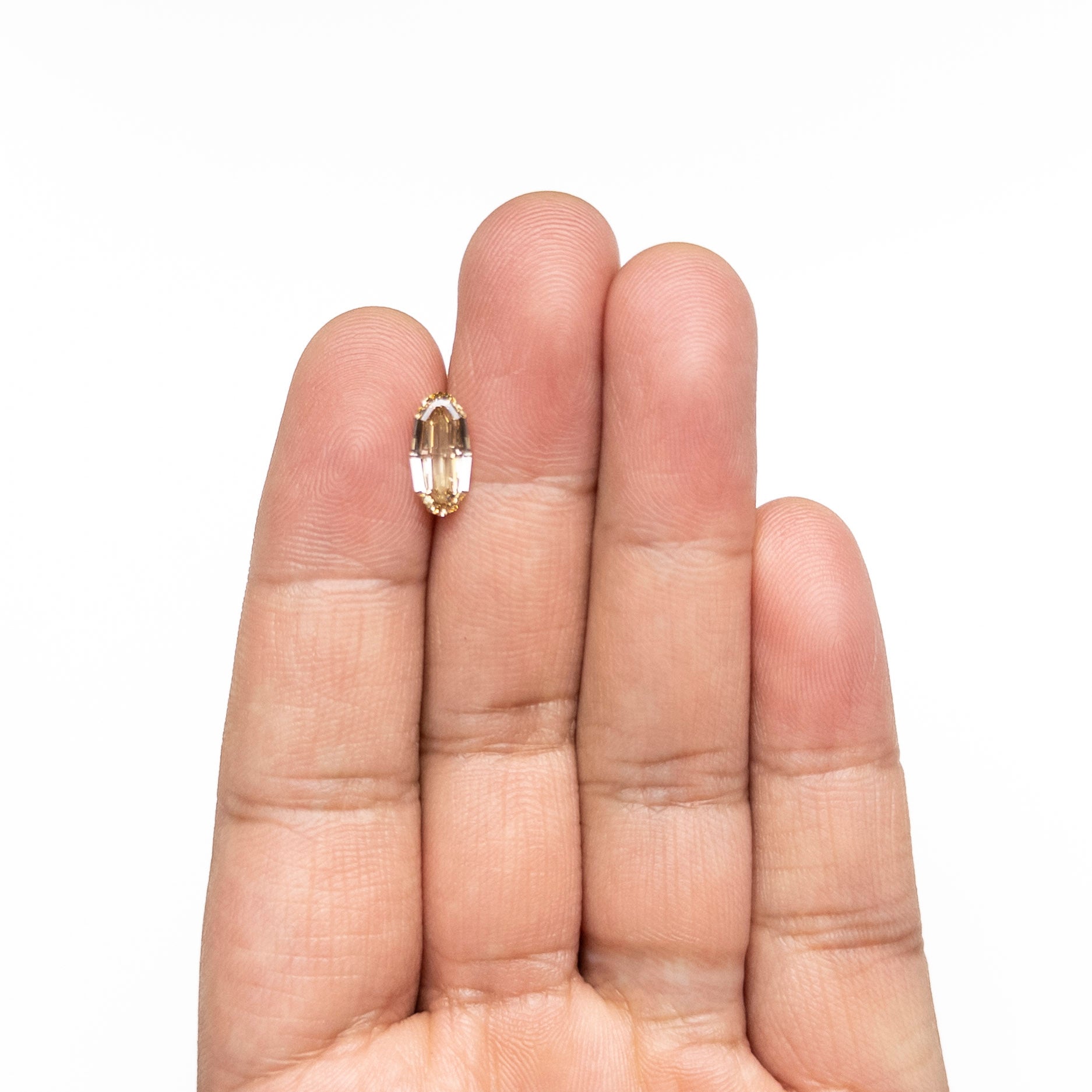 1.71ct 11.56x5.67x3.21mm GIA VVS1 Fancy Yellowish Brown Geo Oval Step Cut 🇿🇦 27528-01