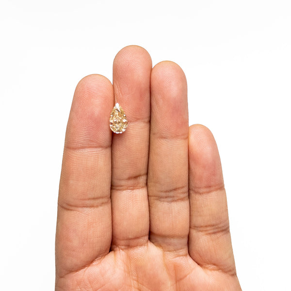 2.23ct 10.76x6.50x4.33mm GIA VVS2 Fancy Brownish Yellow Pear Brilliant ...
