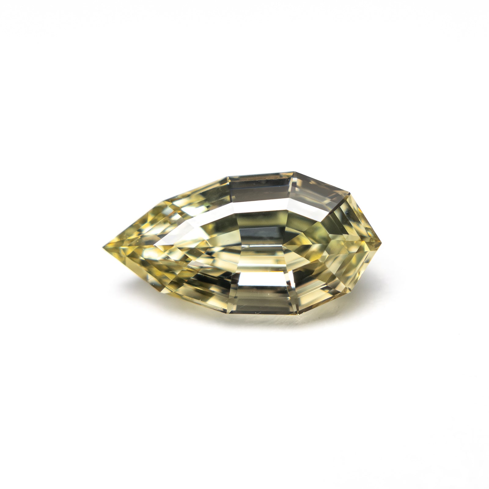 1.02ct 9.60x4.91x3.19mm VVS2 Greenish Yellow Geo Pear Step Cut 27905-10