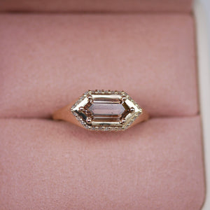 Hexagon Hidden Halo Signet