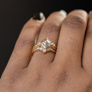 1.33ct Asscher cut Diamond in 14k Yellow Gold Contemporary Bezel Setting