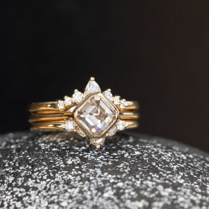 1.33ct Asscher cut Diamond in 14k Yellow Gold Contemporary Bezel Setting