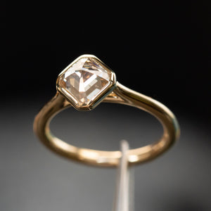 1.33ct Asscher cut Diamond in 14k Yellow Gold Contemporary Bezel Setting